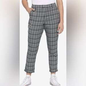 Hot Topic‎ Grunge Black And White Plaid Elastic Waistband Trousers Size Medium
